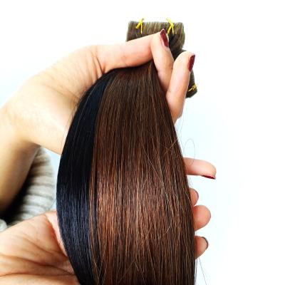 China Silky Straight Wave Invisible Tape In Hair Extension 100% Virgin Hair Double Cuticle Aligned Straight Remy Hair for sale