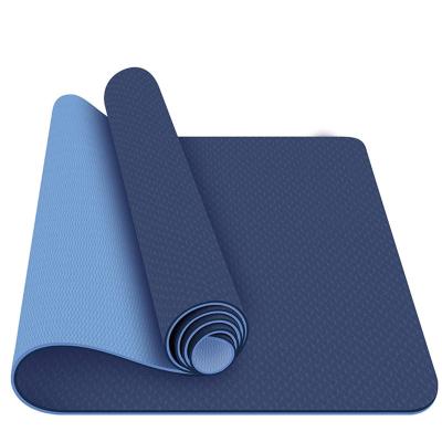 China Anti Slip and Waterproof Hotsell 2021 Non Slip Eco Friendly Double Layer Tape Yoga Mat, Yoga Pilates 6MM Textured Non Slip Outdoor Yoga Mats for sale