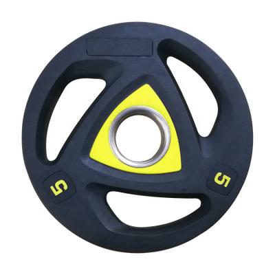 China Commercial Durable Home Use Unisex Rubber Bumper Plates Weigh Plates Rubber Grip Tri For Weightlifting Gym Training for sale