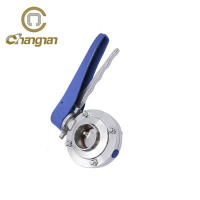 China General SS304 SS316L SMS25 38 51 Butterfly Valve Sanitary Stainless Steel Butt Weld for sale