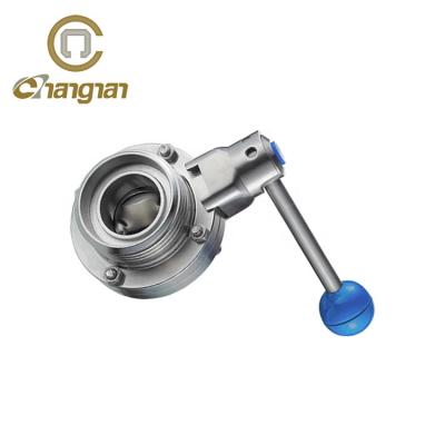 China DN80 General Sanitary 3 Inch Stainless Steel Thread Butterfly Valve With Manual Handle for sale