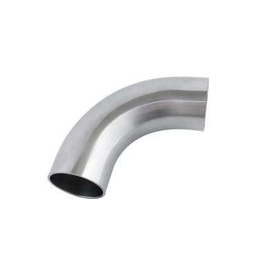 China For Dairy 3A 2.5 Inch 304 Pipe Fitting Stainless Steel Sanitary 90 Degree Elbow for sale