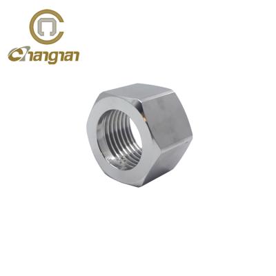 China Used for DIN pipe connections DN38 ss316 sanitary pipe fitting hexagon stainless steel fitting nut for sale