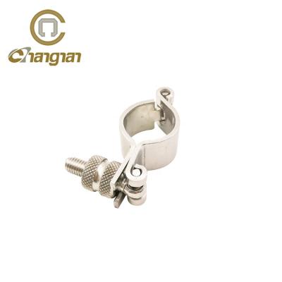 China food & Beverage Factory Cheap Round 304 Stainless Steel Flange Fittings Pipe Holder With Nut for sale