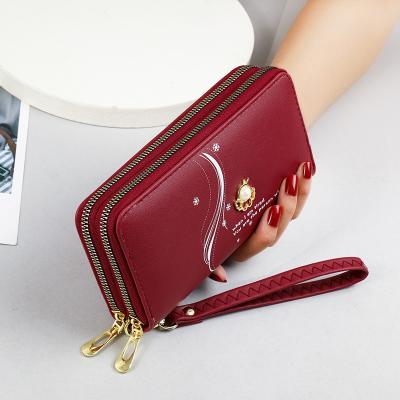 China RFID Large Capacity Long Clutch Mini Bag Key Women Ladies Wallet Purse For Women for sale