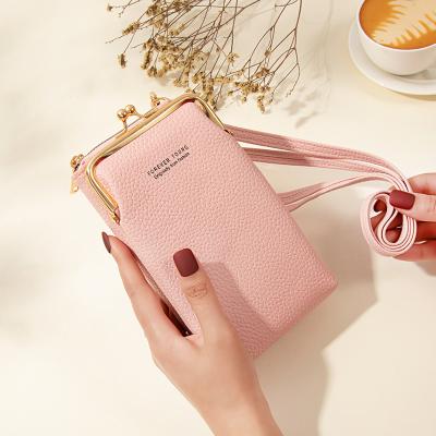 China Small Cheap RFID Mini Cute Slim Leather Wallets Shorts For Women Ladies Girls Elegant Purses Thin Tassel for sale