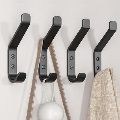 China Convenient Wall Hooks for Hanging Clothes Heavy Duty Black Hangers 0.51*0.51*3.7inch for sale