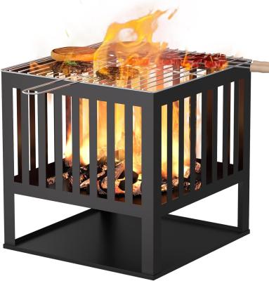 China Portable Camping Wood Charcoal Burning Fireplace Weathering Steel Fire Pit for Outdoor for sale