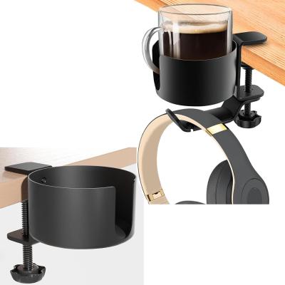 China Anti-Spill Table Cup Holder for Large Desk Metal Office PC Gaming Desk Accessories Bracket for sale