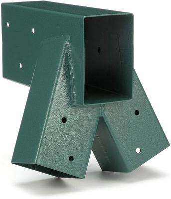 China 305x92mm Green Coating Metal Steel Swing Set Brackets with Heavy Duty A-Frame Design for sale