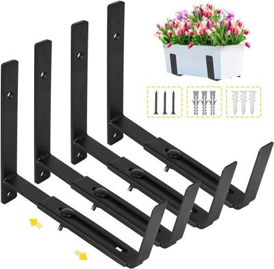 China Single-side Bracket Carbon Steel Window Planter Box Brackets for Balcony Patio Outdoor for sale