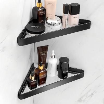 China Corner Shower Shelves Rack Bathroom Corner Organizer Shelf Wall Drill Mounted Shower Caddies Shampoo Holder for sale