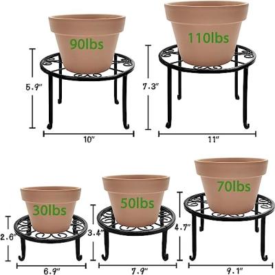 China Advantageous Round Garden Container Plant Rack Carbon Steel Potted Plant Shelf for Home Corner for sale