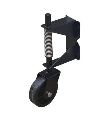 China Zinc plated Spring loaded swivel caster wheel rubber wheels for wooden gate fence for sale