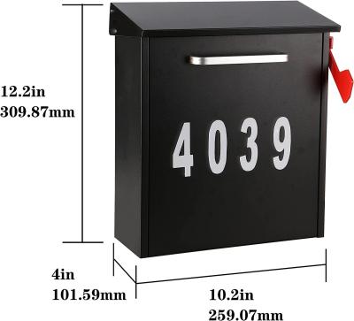 China Mail Box Post Wall Mount Locking Mailbox with Code Lock Large Capacity Letterbox with House Numbers for sale