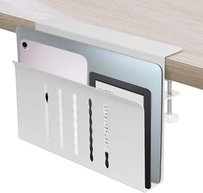 China White/Black Laptop/Tablet Storage No Drill Vertical Laptop Holder for Office and Home for sale