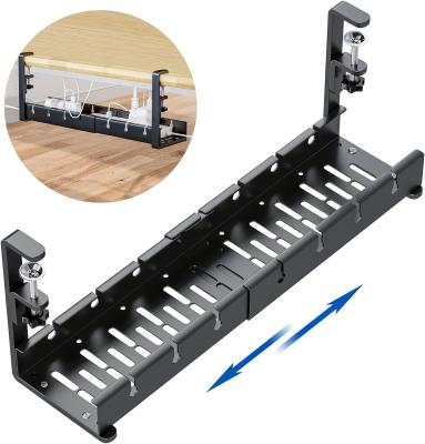 China No Drill Steel Desk Cable Tray for Organizing Cables White Wire Cable Tray Cable Tray for sale