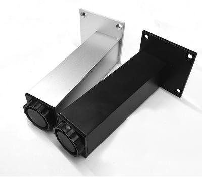 China Adjustable Square Aluminum Profile Furniture Feet for Modern Sofa Support 25kg-100kg for sale