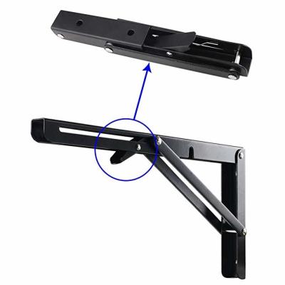 China Process Stamping Heavy Duty Metal Folding Shelf Brackets Triangle Table Bench Collapsible Shelf Bracket for sale