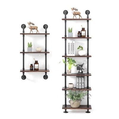 China Home Decor Storage Rustic Urban Steel Pipe Wall Mounted Shelf Brackets with 3/4 Inches for sale