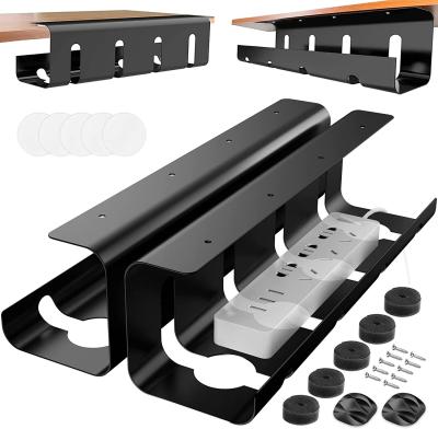 China 2 Pack Steel Under Desk Cable Management Tray for Perfect Office and Home Storage Rack for sale