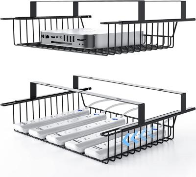 China Plant Fiber Type Under Desk Slideable Drawer for No Drill Cable Management Tray Basket for sale