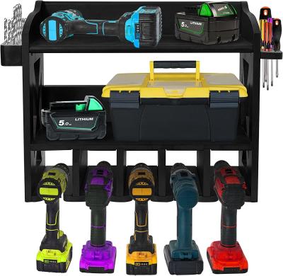 China Garage Cordless Power Tool Pegboard Hook Organizer with 2 Shelf Cordless Drill Storage for sale