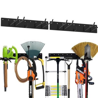 China Stocked and Non-folding Aluminum Garden Yard Tool Storage Rack with Heavy Duty Hooks for sale