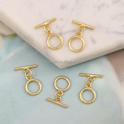 China Popular production of wholesale accessories, necklace and bracelet, 18K gold-plated round OT buckle, jewelry connector, toggle buckle, ETS-K712 for sale