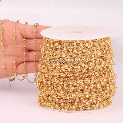 China Popular ETS-K686, High Quality, Daily Use Customized, Bulk Wholesale, 18K Gold Plated Chain Link Necklace, Beaded Satellite Chain. for sale