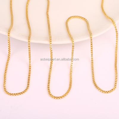 China Popular 18K Gold Plated Copper Filled Shiny Box Chain, High Quality, Factory Wholesale, Jewelry Making, Accessories.ETS-K685 for sale