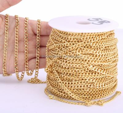 China Popular 18K Gold 4mm Cuban Link Chain for Jewelry Making, Lock Chain, Jewelry Findings, DIY Jewelry Hardware, ETS-K570 for sale