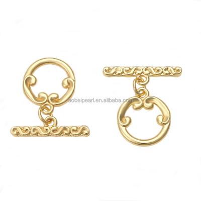 China Popular 18K Gold Exquisite OT Pattern Buckle for Making Jewelry Buttons, Jewelry Findings, DIY Jewelry Material, ETS-K554 for sale