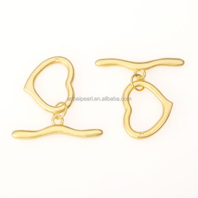 China Popular 18K Gold Heart Shape OT Toggle For Jewelry Making, Jewelry Findings, Handmade DIY Earring Accessories, ETS-K529 for sale