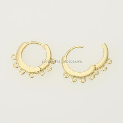 China Popular 18K Gold Earring Hoops with 7 Dangling Holes for Jewelry Making, Jewelry Findings, Handmade DIY Earring Accessories, ETS-K516 for sale