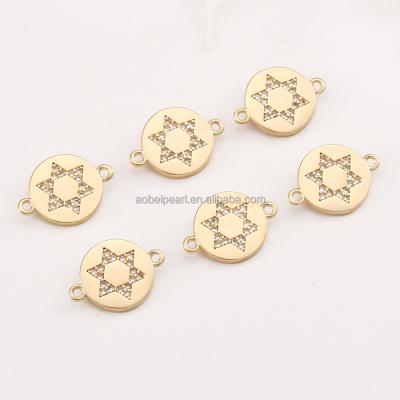 China Popular 18K gold plated pointed star 6 charm pendant for jewelry making, DIY jewelry materials, fashion accessories, ETS-K426 for sale