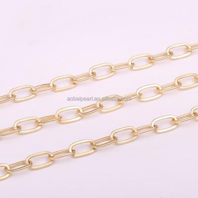 China Popular 18K Gold Plated Open Oval Chain For Jewelry Making, Jewelry Findings, DIY Jewelry Material, ETS-K342 for sale