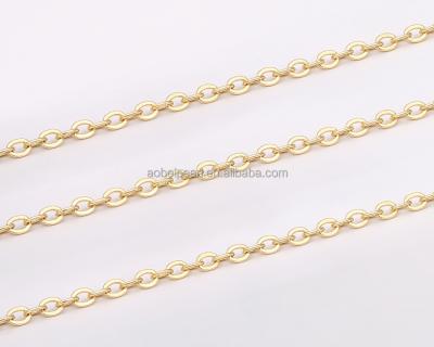 China Popular 18K Gold Cable Chain Link For Jewelry Making, Jewelry Findings, DIY Jewelry Material, ETS-K277 for sale