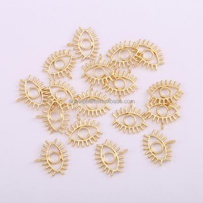 China Popular ETS-K664, jewelry finding, DIY materials, 18K gold plated eye shapes for making pendants, amulets, brass, gifts for friends. for sale