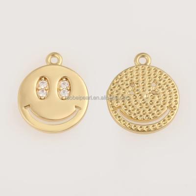 China Popular 18K Gold Plated Smiley Dangle Pendant For Jewelry Making, Jewelry Findings, DIY Jewelry Material, Dropshipping ETS-K460 for sale