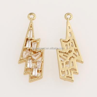 China Popular 18K Gold Plated Lightning Pendants Zircon Inlay For Jewelry Making, Jewelry Findings, DIYJewelry Material, ETS-K458 for sale