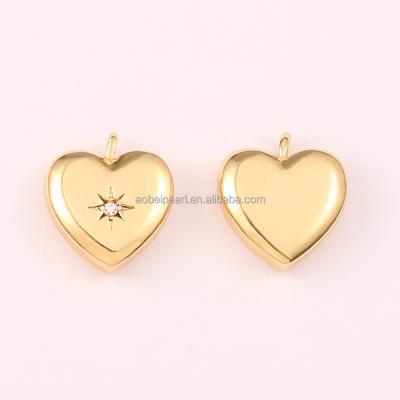 China Popular 18K Gold Plated 3D Heart Pendants For Jewelry Making, Jewelry Findings, DIY Jewelry Material, Dropshipping ETS-K455 for sale