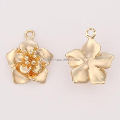 China Popular 18K Gold Plated Flower Pendants for Jewelry Making, Jewelry Findings, DIY Jewelry Material, Dropshipping, ETS-K454 for sale