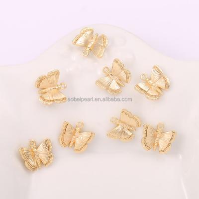 China Popular 18K Gold Plated Butterfly Charm for Jewelry Making, Jewelry Findings, DIY Jewelry Material, ETS-K339 for sale