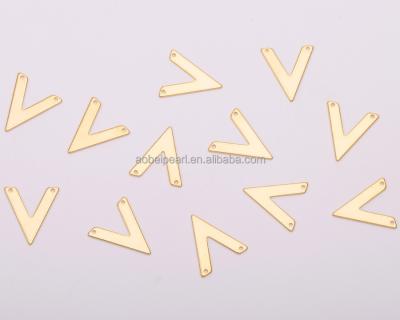 China Popular 18K Gold Plated V Shaped Charm for Jewelry Making, Jewelry Findings, DIY Jewelry Material, ETS-K261 for sale