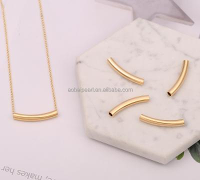 China Popular 18K Gold Plated Curved Round Bar Charm for Jewelry Making, Jewelry Findings, DIY Jewelry Material, ETS-K285 for sale