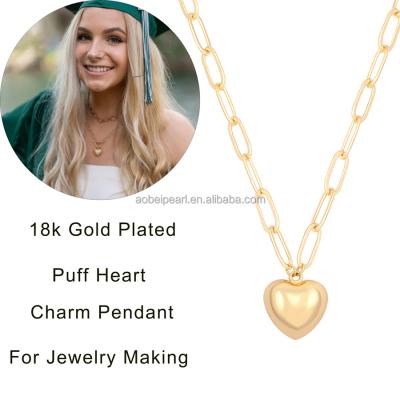 China Popular 18K Gold 3D Love Heart Charm for Jewelry Making, Cute and Delicate Pendant, Jewelry Findings, DIY Jewelry Material, ETS-K532 for sale