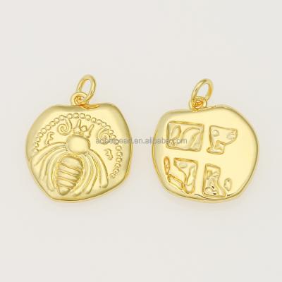 China Popular 18K Gold Plated Bee Locket Charm Pendant for Jewelry Making, Jewelry Findings, DIY Jewelry Material, Dropshipping ETS-K504 for sale