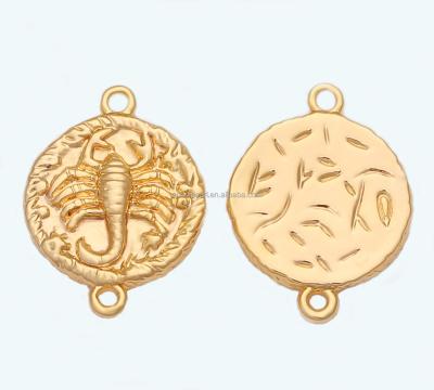 China Popular 18K Gold Plated Scorpion Disc Charm for Jewelry Making, Jewelry Findings, DIY Jewelry Material, ETS-K311 for sale