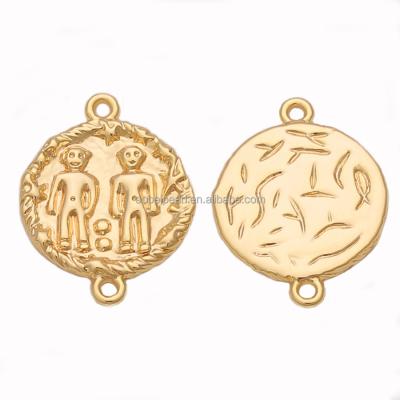 China Popular 18K Gold Plated Gemini Disc Charm for Jewelry Making, Jewelry Findings, DIY Jewelry Material, ETS-K310 for sale